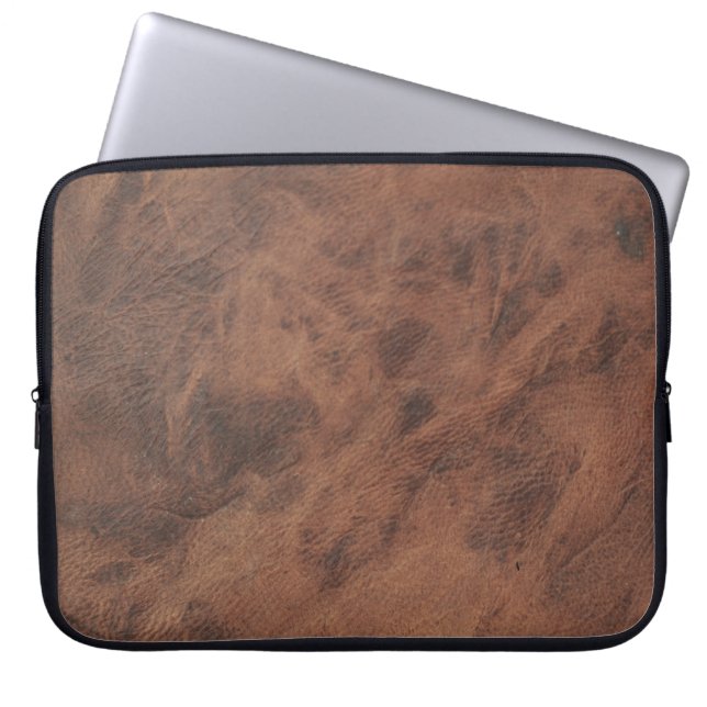 Funda Para Portátil Brown Leather Masculine Rustic Skin (Frente)