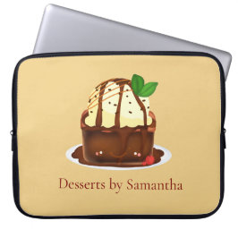 Funda Para Portátil Brownie de chocolate con helado de vainilla