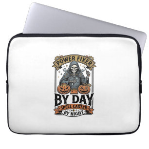 Funda Para Portátil Bruja de reparación de baterías divertido Hallowee