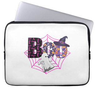 Funda Para Portátil Bruja Halloween Octubre Rosa