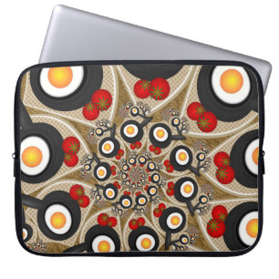 Funda Para Portátil Brunch Fractal Art Comida divertida, Tomates, Huev