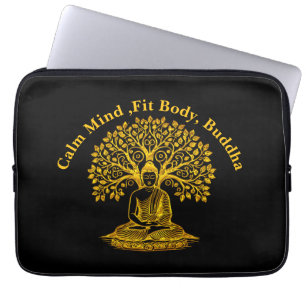 Funda Para Portátil Buda de oro bajo un árbol en meditación pacífica