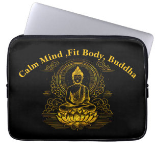 Funda Para Portátil Buda de oro sentado en Lotus Pose