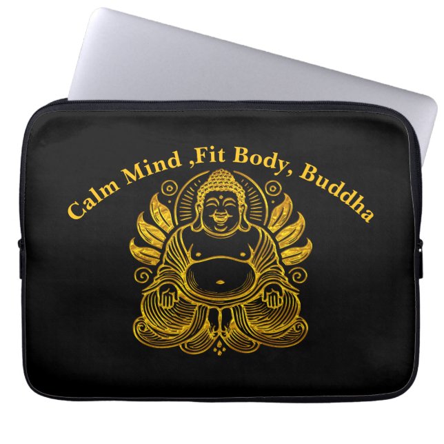 Funda Para Portátil Buda dorado pacífico (Frente)