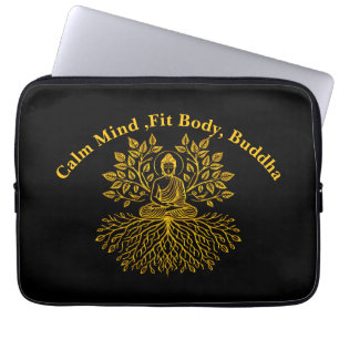 Funda Para Portátil Buda dorado rodeado de naturaleza