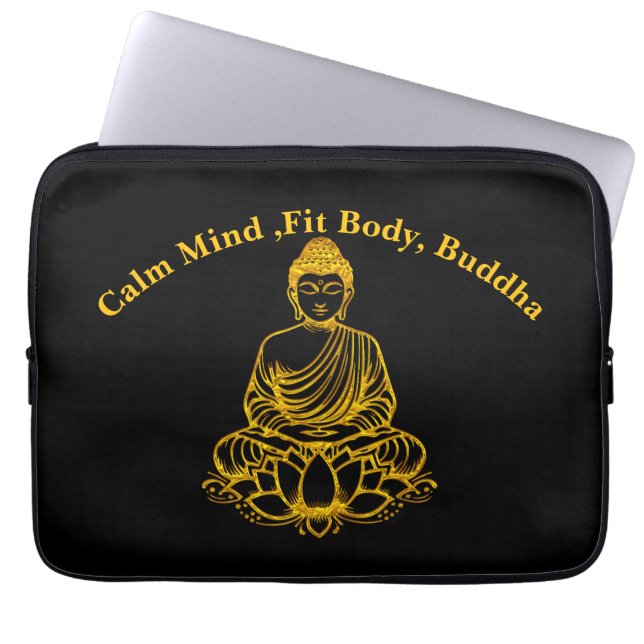 Funda Para Portátil Buda en Lotus Pose (Frente)