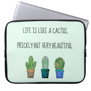 Funda Para Portátil Buena frase de cactus con tres cactus