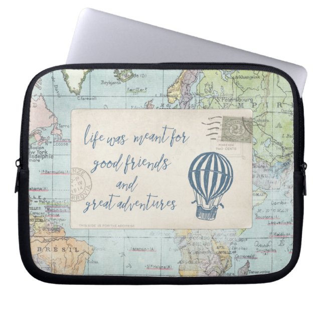 Funda Para Portátil Buenos amigos y gran cita de las aventuras (Frente)