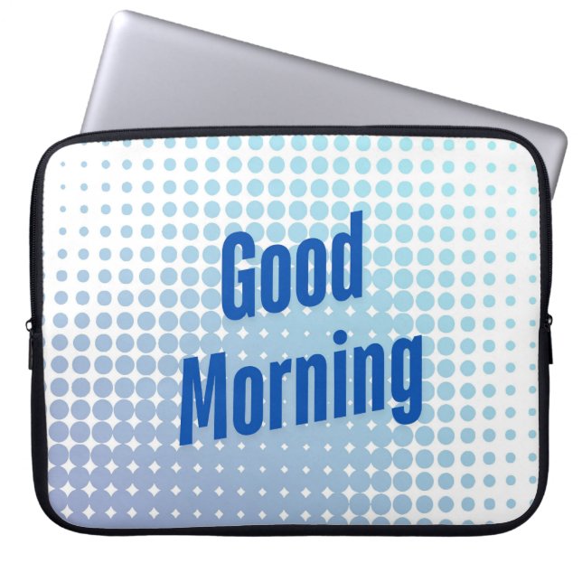 Funda Para Portátil Buenos Días Puntos Azules (Frente)