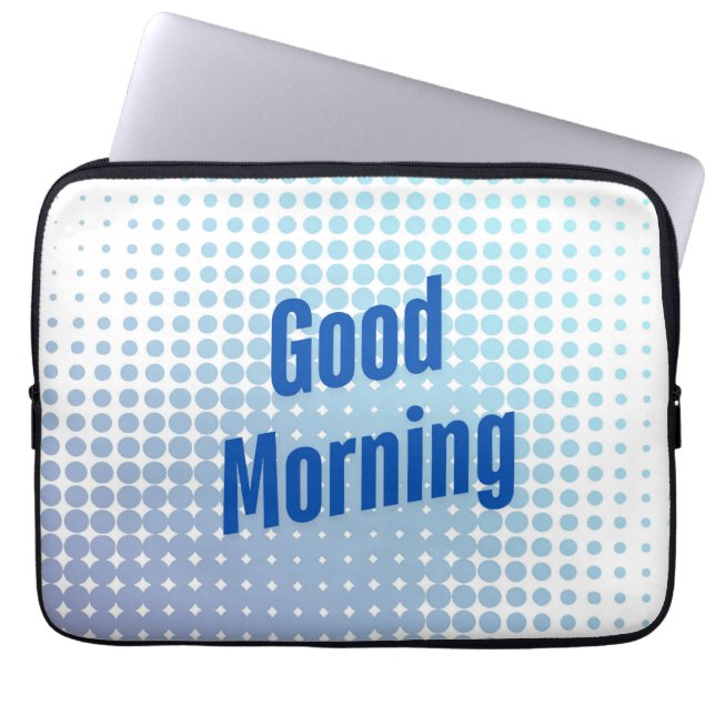 Funda Para Portátil Buenos Días Puntos Azules (Frente)