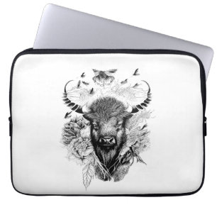 Funda Para Portátil Búfalo Bison Wild Animal Nature Ilustracion Arte