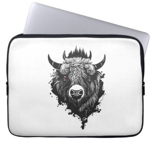 Funda Para Portátil Búfalo Bison Wild Animal Nature Ilustracion Arte