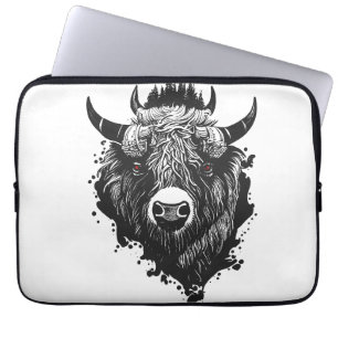 Funda Para Portátil Búfalo Bison Wild Animal Nature Ilustracion Arte