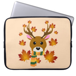 Funda Para Portátil Bufanda de otoño ciervo hojas de arce