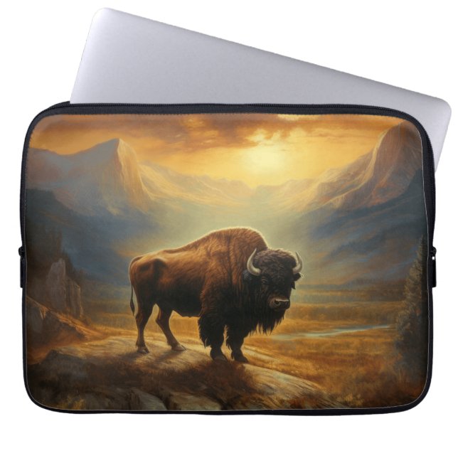 Funda Para Portátil Buffalo Bison Sunset Silhouette (Frente)