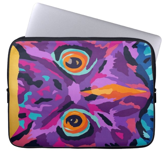 Funda Para Portátil Búho abstracto  (Frente)