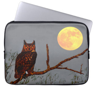 Funda Para Portátil Búho Americano Luna Llena