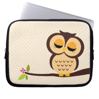 Funda Para Portátil Búho anaranjado lindo