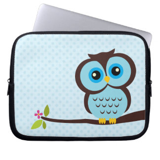 Funda Para Portátil Búho azul lindo