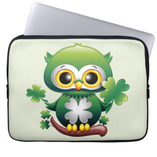 Funda Para Portátil Búho Bebé Lindo Dibujo Animado de San Patricio