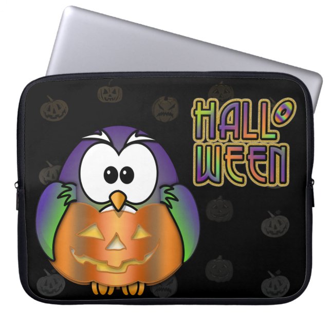 Funda Para Portátil búho de calabaza (Frente)