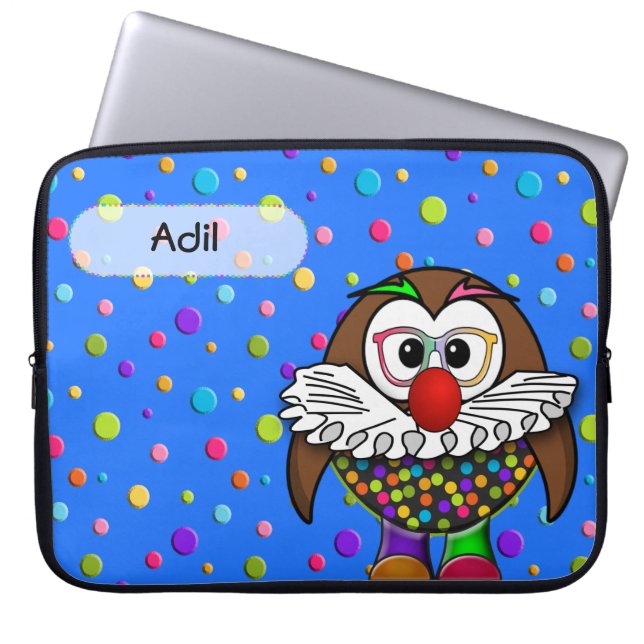 Funda Para Portátil búho de payaso (Frente)