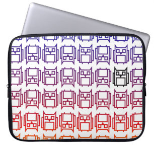 Funda Para Portátil Búho del bloque de la puesta del sol