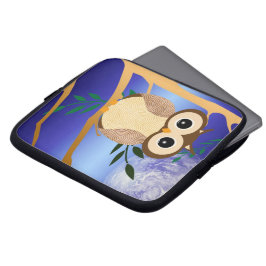 Funda Para Portátil Búho lindo de la medianoche del dibujo animado