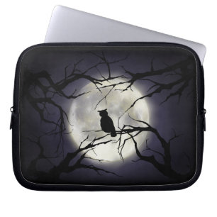 Funda Para Portátil Búho mágico de la luna en la manga del ordenador