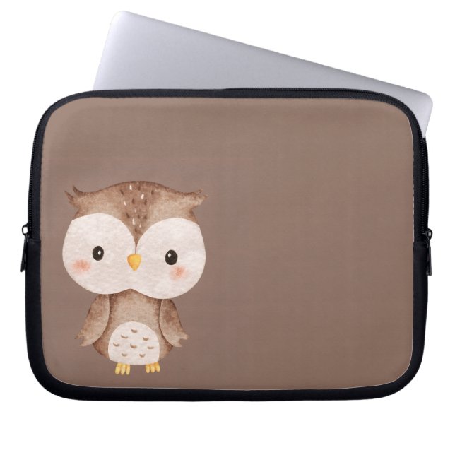 Funda Para Portátil Búho marrón lindo (Frente)