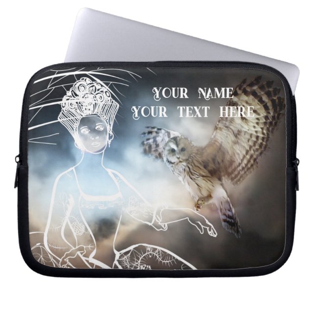 Funda Para Portátil Búho Nocturno y Dama (Frente)
