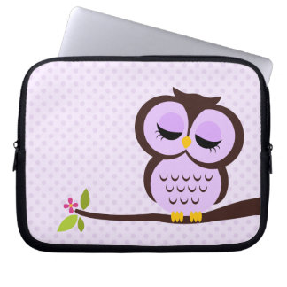 Funda Para Portátil Búho púrpura lindo