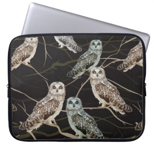 Funda Para Portátil búho sentado en una rama
