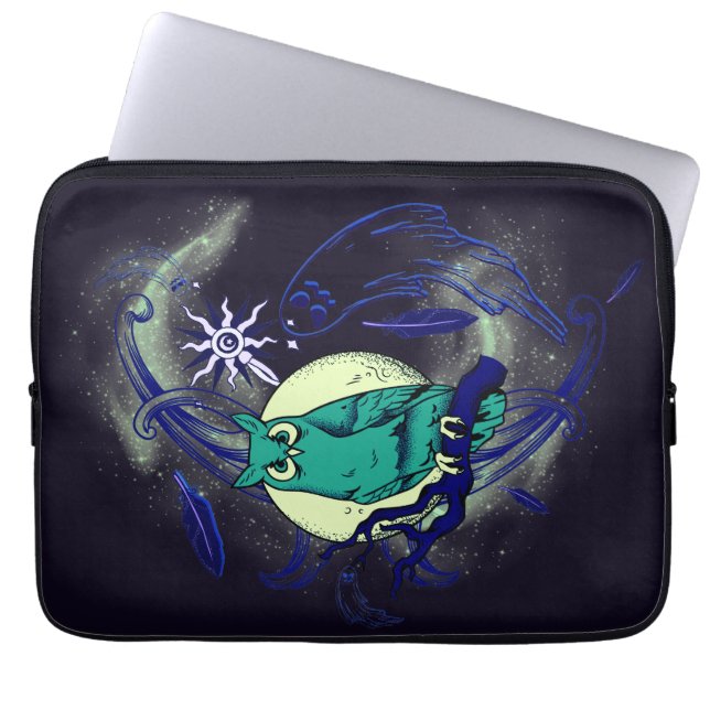 Funda Para Portátil Búho y fantasma (Frente)