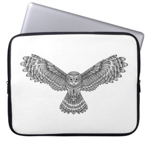 Funda Para Portátil Búho Zendoodle del vuelo