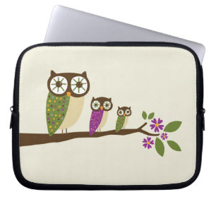 Funda Para Portátil Búhos en una cubierta de la fila