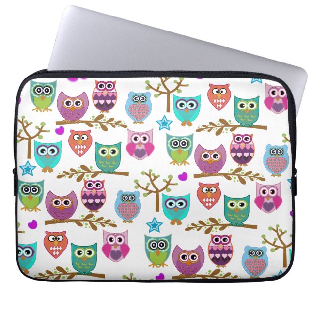 Funda Para Portátil búhos felices (Frente)