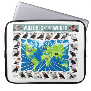Funda Para Portátil Buitres del mapa del mundo