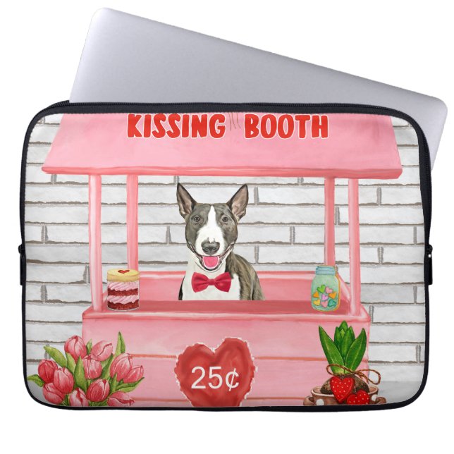 Funda Para Portátil Bull Terrier Perro El día de San Valentín besar a  (Frente)