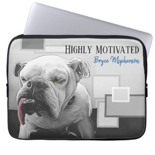 Funda Para Portátil Bulldog altamente motivado con actitud de lengua r