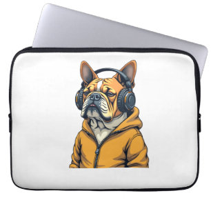 Funda Para Portátil Bulldog Antiguo con Auriculares con Capucha Música