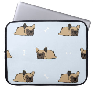 Funda Para Portátil Bulldog francés cachorro, lindo patrón de sueño.