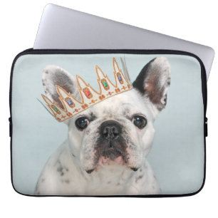 Funda Para Portátil Bulldog francés con corona