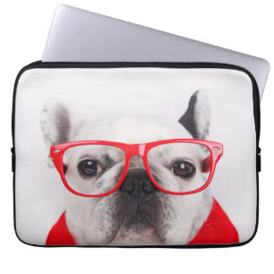 Funda Para Portátil Bulldog francés con gafas y camisetas