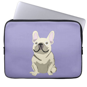 Funda Para Portátil Bulldog Francés Crema