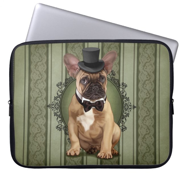 Funda Para Portátil Bulldog francés del caballero (Frente)