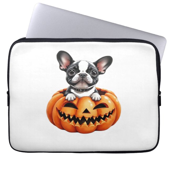 Funda Para Portátil Bulldog francés Happy Halloween calabaza Classic T (Frente)