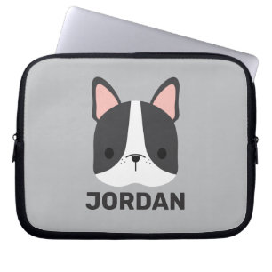 Funda Para Portátil Bulldog francés lindo con nombre personalizado