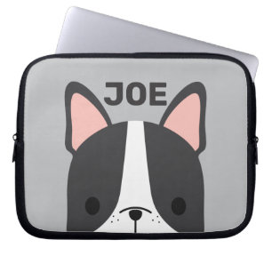 Funda Para Portátil Bulldog francés lindo con nombre personalizado
