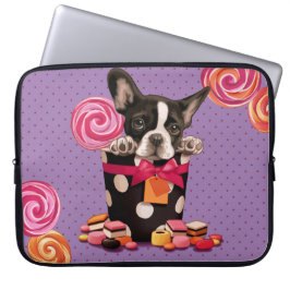 Funda Para Portátil Bulldog francés y caramelo